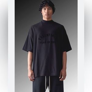 FOG Fear of God Essentials Black Collection Crew Tee Shirt SS23 Medium
